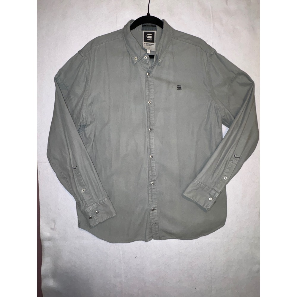 G-Star Raw Correct Mens XXL Grey Twill Button Down Long Sleeve Shirt